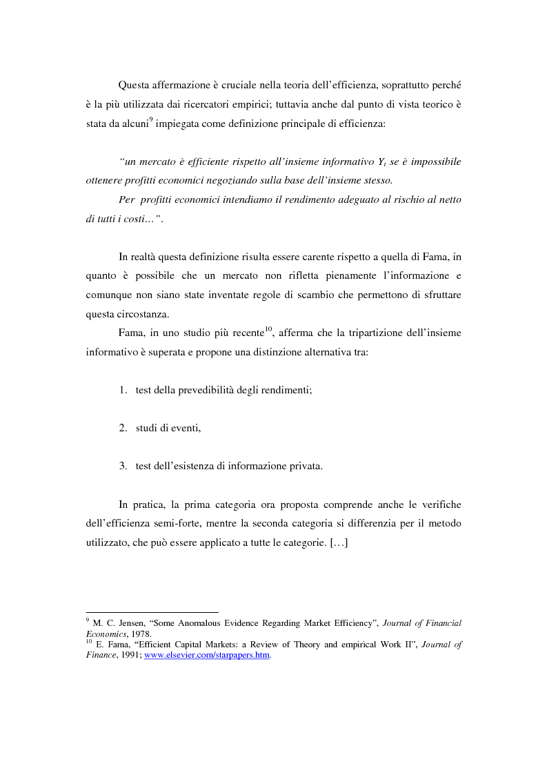 Anteprima della tesi: Il mercato azionario italiano: efficienza e anomalie, Pagina 6