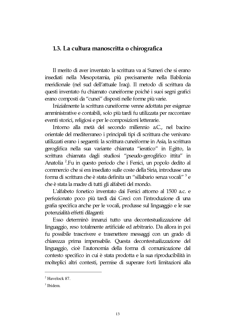 Anteprima della tesi: L' integrazione delle tecnologie informatiche nella didattica, un percorso fra testi, ipertesti, reti e sistemi intelligenti, Pagina 13
