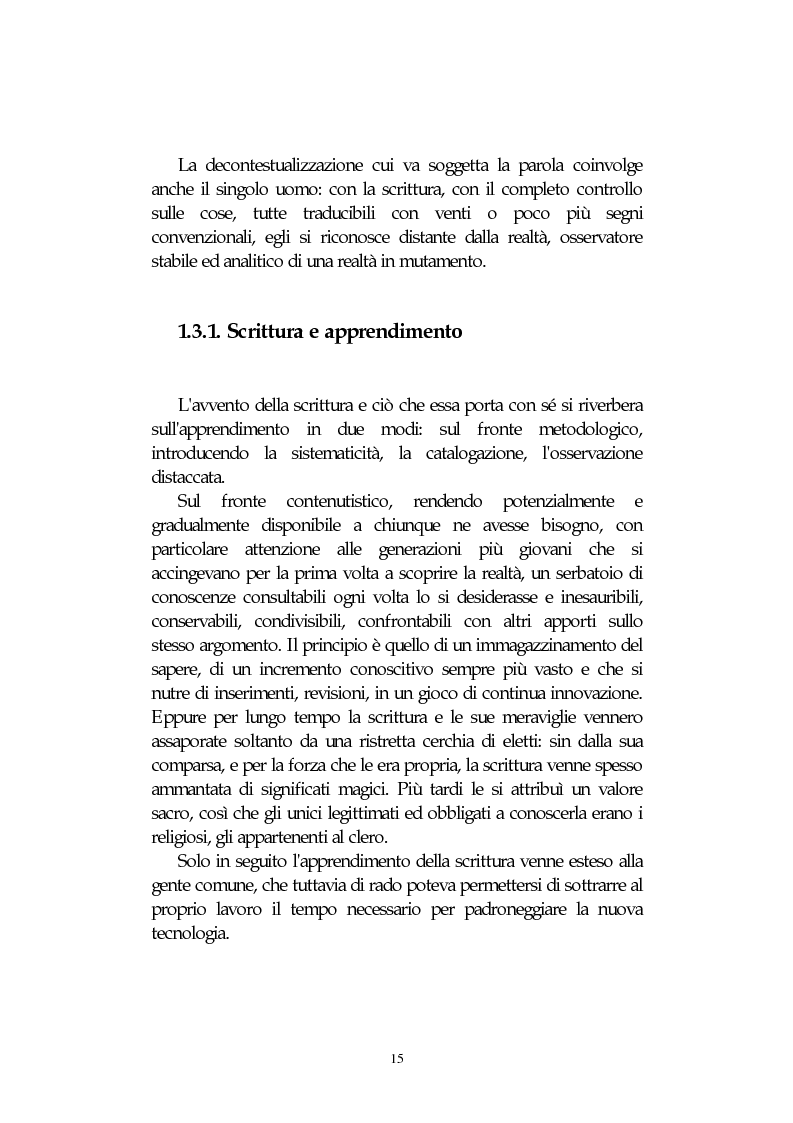 Anteprima della tesi: L' integrazione delle tecnologie informatiche nella didattica, un percorso fra testi, ipertesti, reti e sistemi intelligenti, Pagina 15