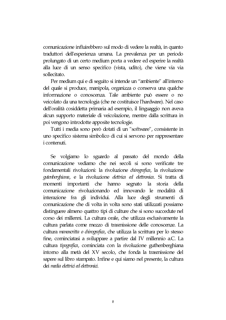 Anteprima della tesi: L' integrazione delle tecnologie informatiche nella didattica, un percorso fra testi, ipertesti, reti e sistemi intelligenti, Pagina 8