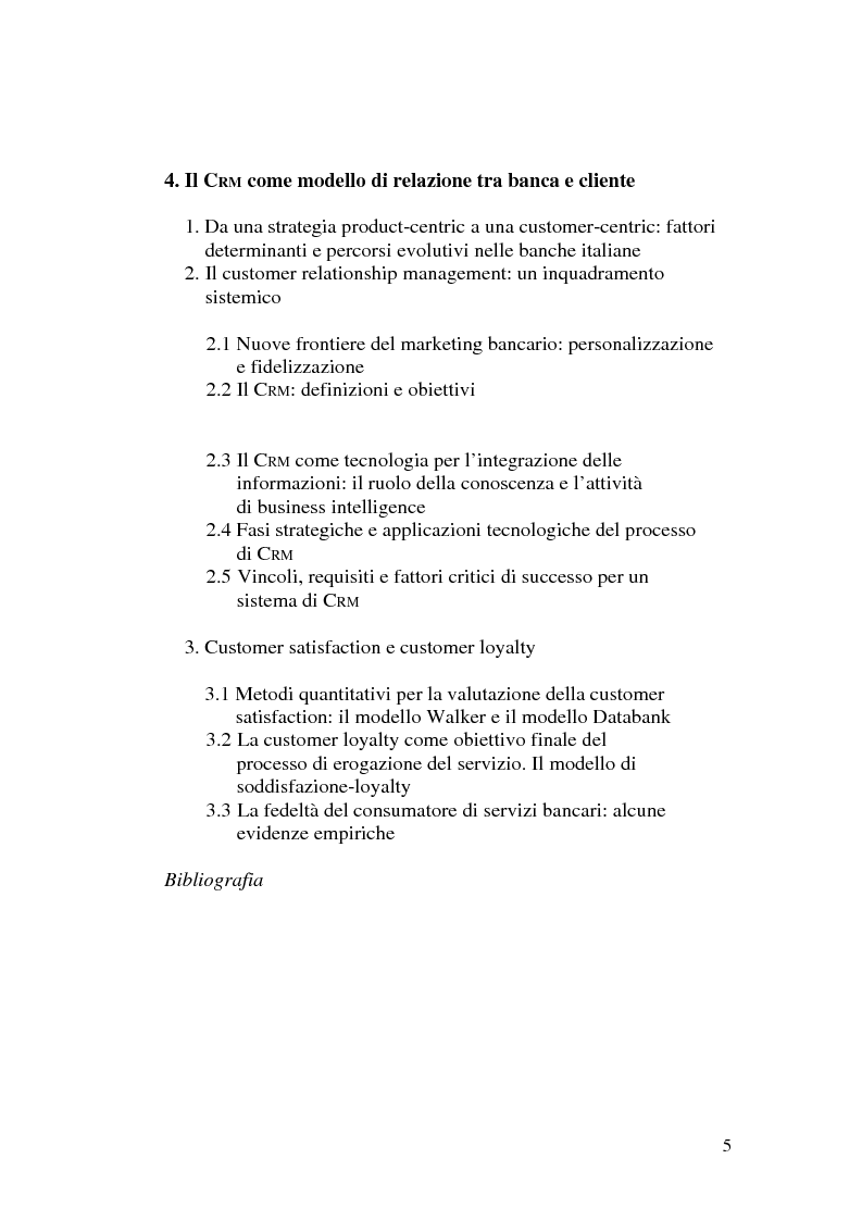 Indice della tesi: La banca multicanale e il CRM, Pagina 3