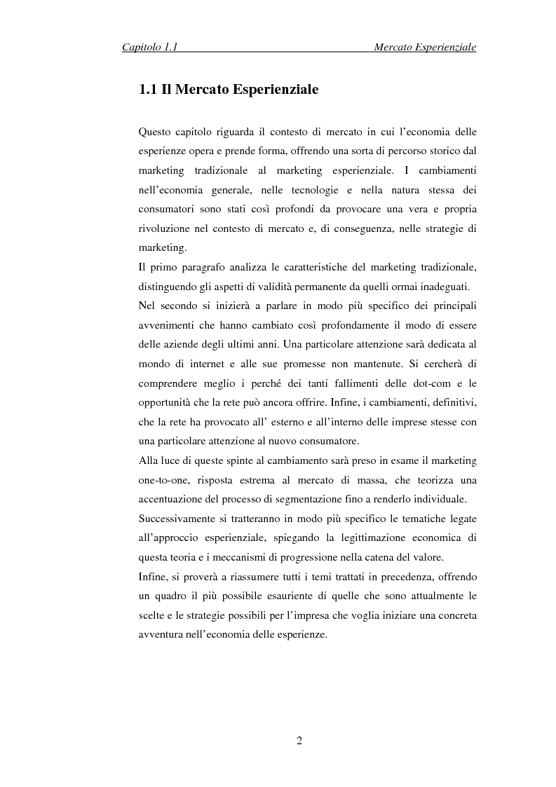 Anteprima della tesi: Il marketing esperienziale come risorsa strategica di gestione della marca. Il caso H3G, Pagina 5