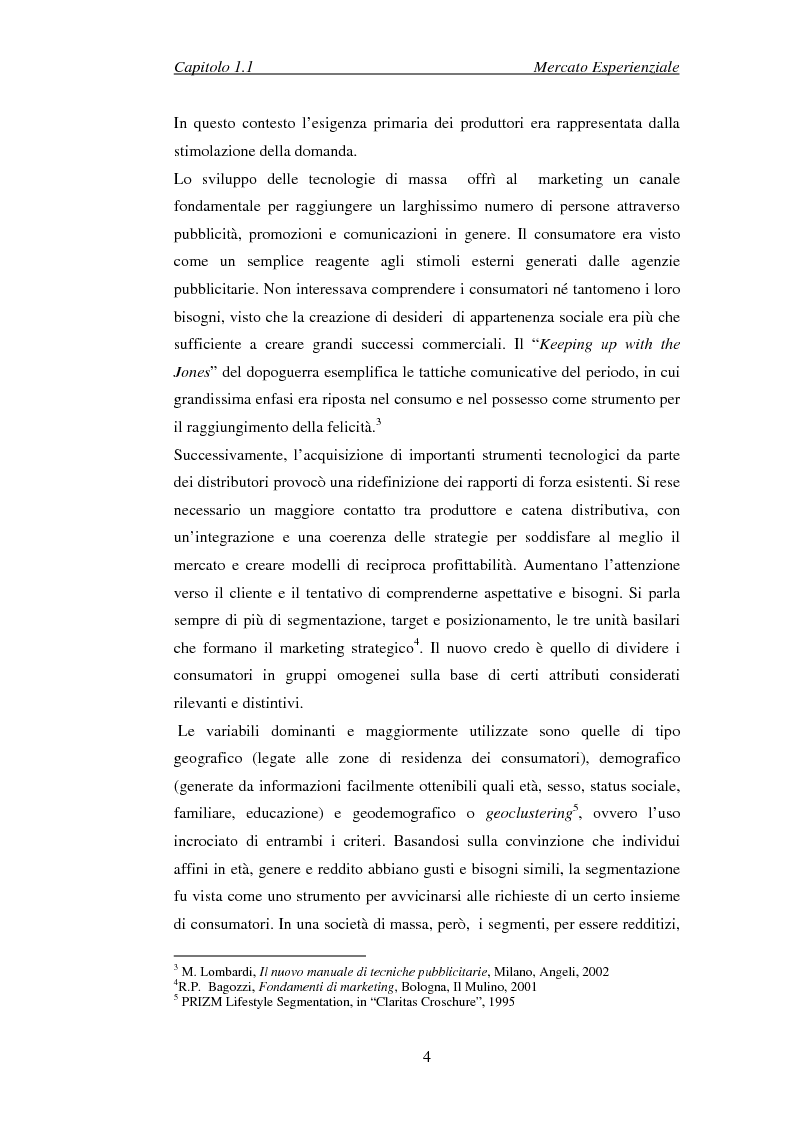 Anteprima della tesi: Il marketing esperienziale come risorsa strategica di gestione della marca. Il caso H3G, Pagina 7