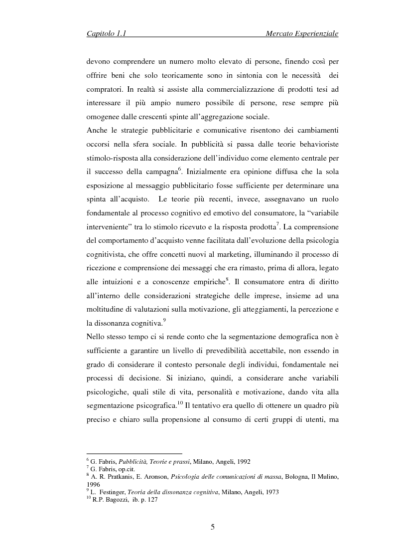 Anteprima della tesi: Il marketing esperienziale come risorsa strategica di gestione della marca. Il caso H3G, Pagina 8