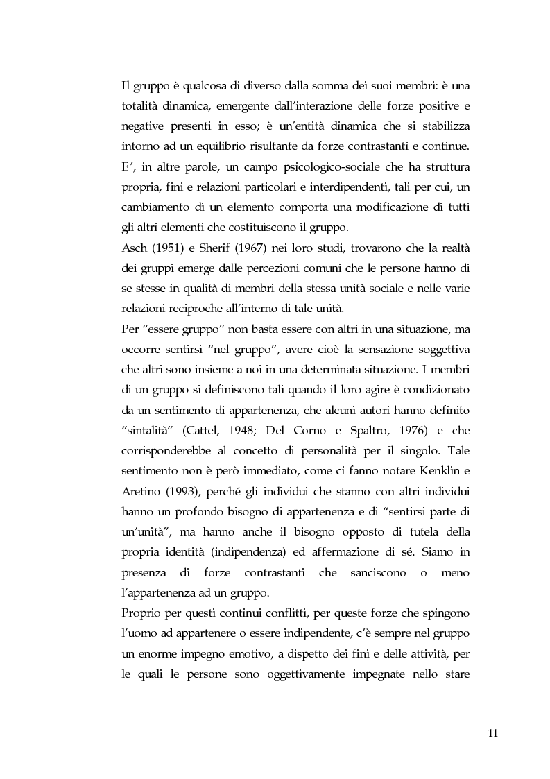 Anteprima della tesi: Gruppi, coesione e leadership informale. Un'indagine empirica nella pallavolo, Pagina 6