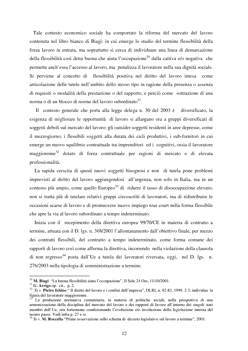 Anteprima della tesi: La somministrazione di lavoro, Pagina 12