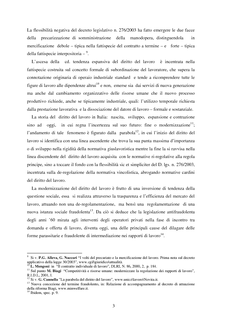 Anteprima della tesi: La somministrazione di lavoro, Pagina 3