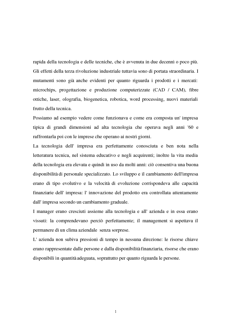 Anteprima della tesi: I problemi di flessibilità ed automazione nell'impresa: un esame relativo all'industria motociclistica italiana, Pagina 2