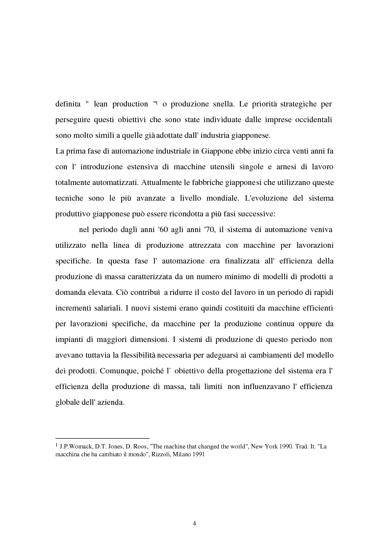 Anteprima della tesi: I problemi di flessibilità ed automazione nell'impresa: un esame relativo all'industria motociclistica italiana, Pagina 5