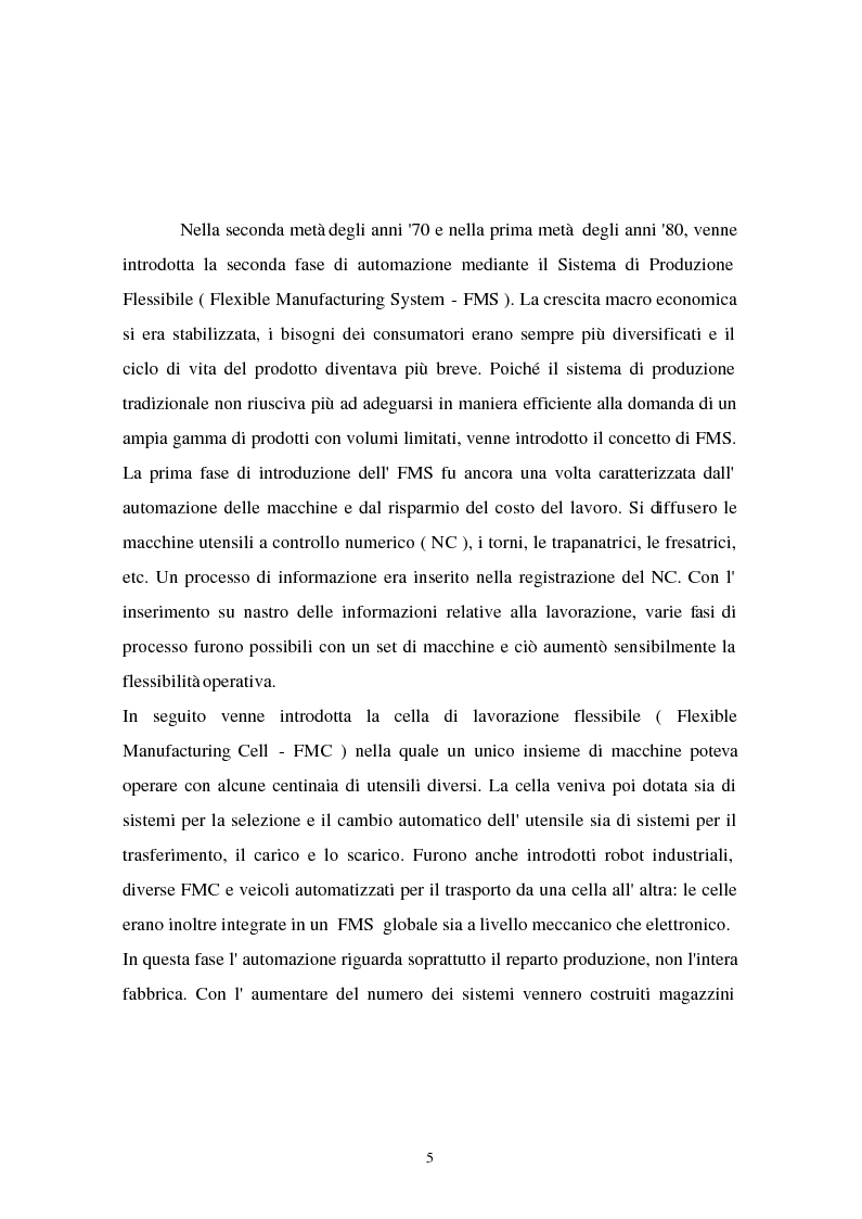 Anteprima della tesi: I problemi di flessibilità ed automazione nell'impresa: un esame relativo all'industria motociclistica italiana, Pagina 6