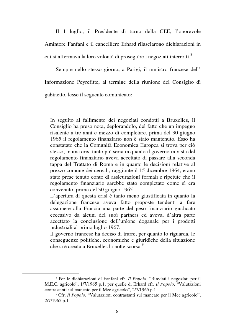 Anteprima della tesi: La crisi della sedia vuota ne "Il Popolo" e "L'Avanti", Pagina 6