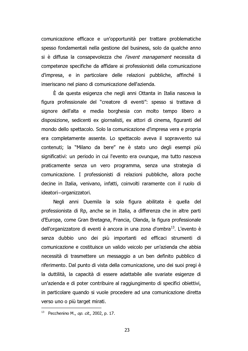 Anteprima della tesi: L'organizzazione degli eventi: Triesteantiqua Mostra-mercato dell'antiquariato, Pagina 14