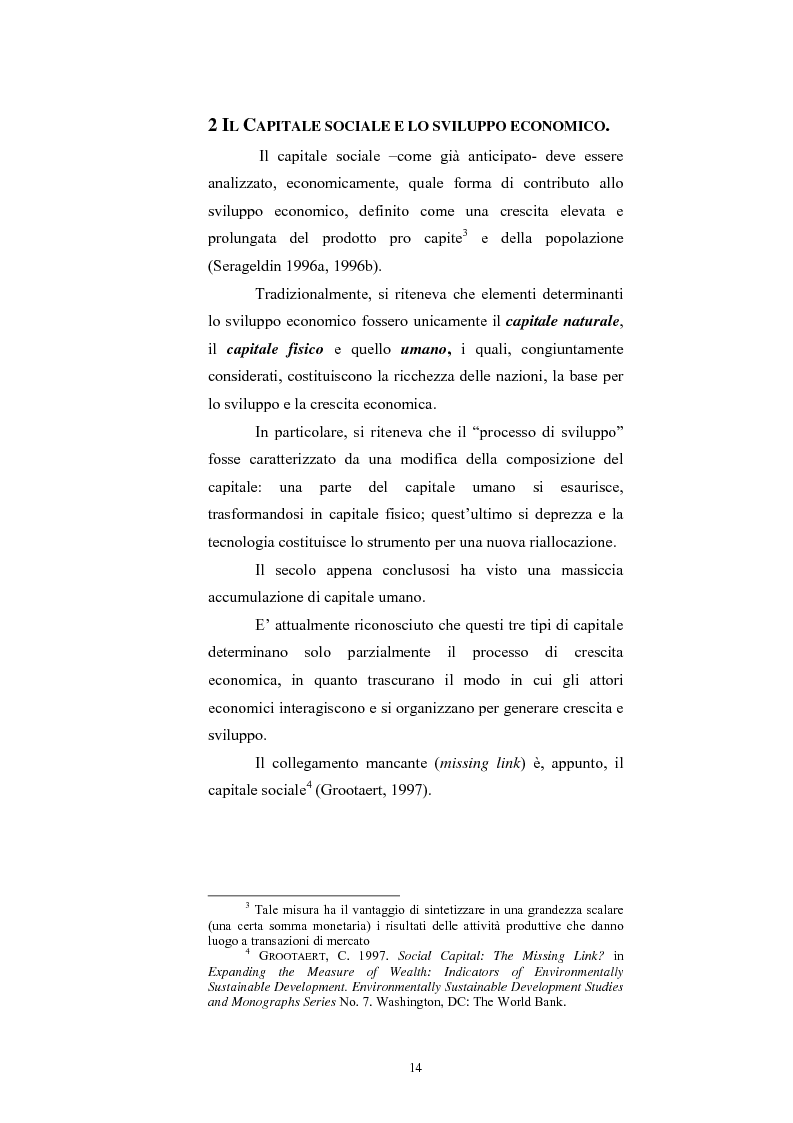 Anteprima della tesi: Capitale Sociale e Crescita Economica, Pagina 10