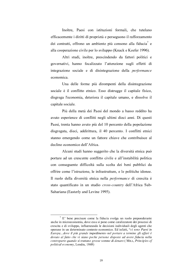 Anteprima della tesi: Capitale Sociale e Crescita Economica, Pagina 15