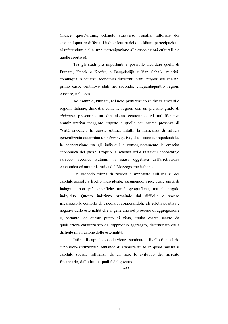 Anteprima della tesi: Capitale Sociale e Crescita Economica, Pagina 3