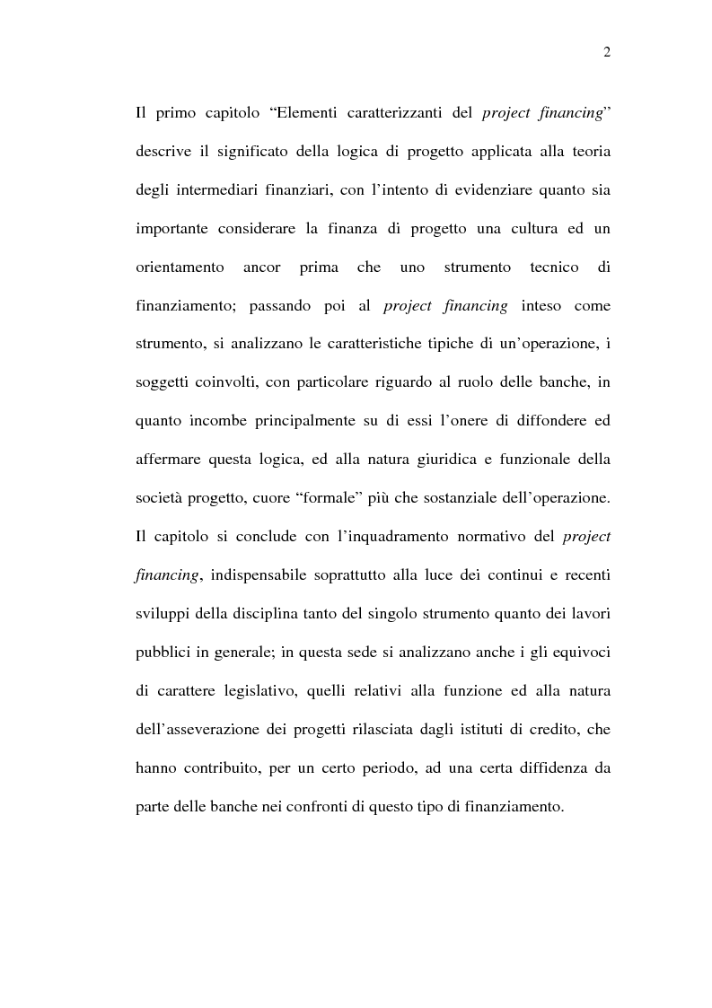 Anteprima della tesi: Il project financing e sue opportunità applicative nel Meridione, Pagina 2