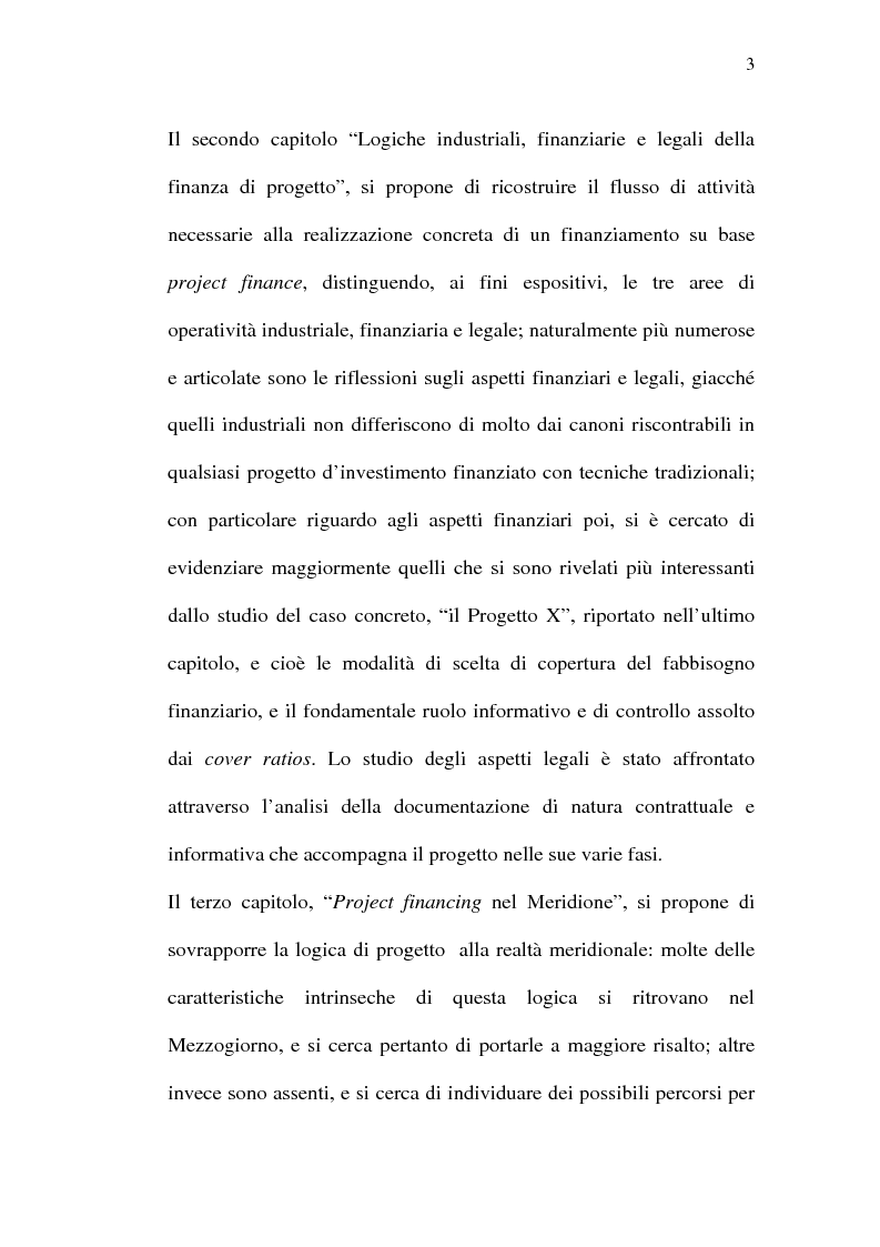 Anteprima della tesi: Il project financing e sue opportunità applicative nel Meridione, Pagina 3