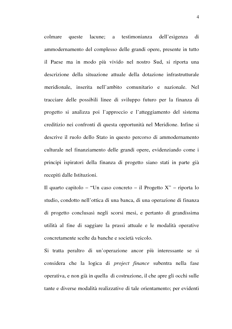Anteprima della tesi: Il project financing e sue opportunità applicative nel Meridione, Pagina 4