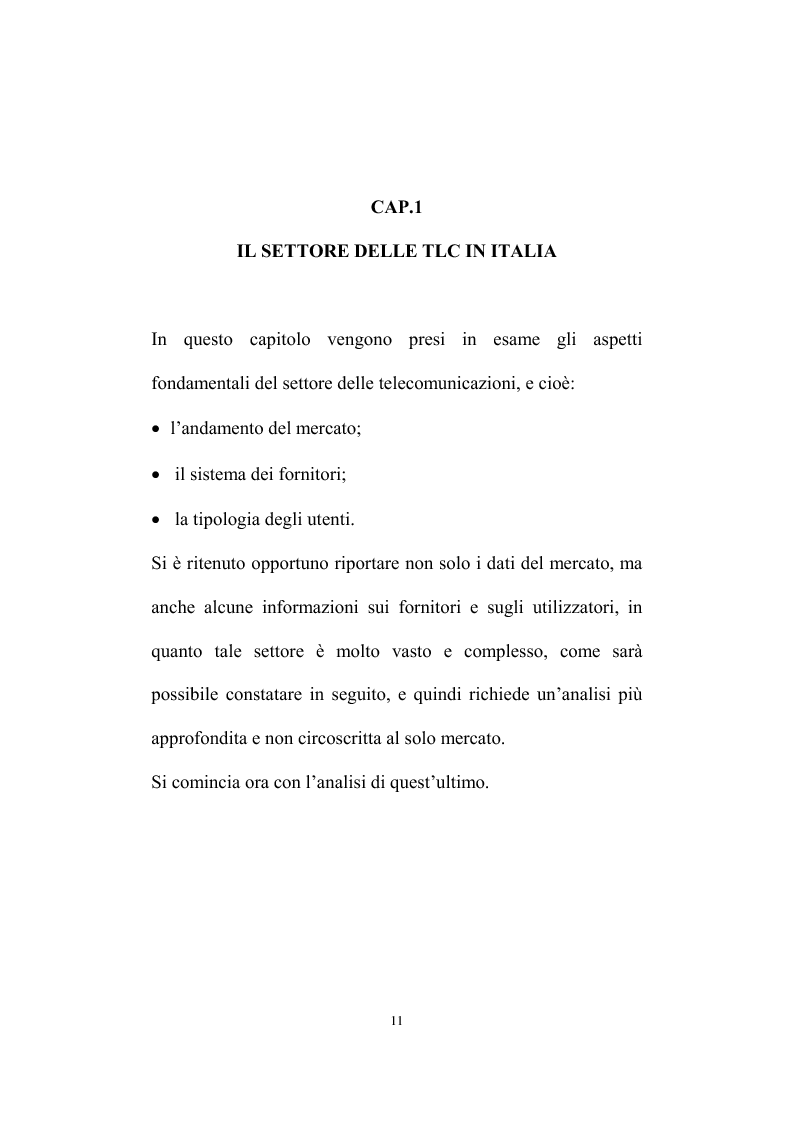 Anteprima della tesi: Creazione di piccole imprese di servizi basate sull'utilizzo delle tecnologie delle telecomunicazioni, Pagina 7