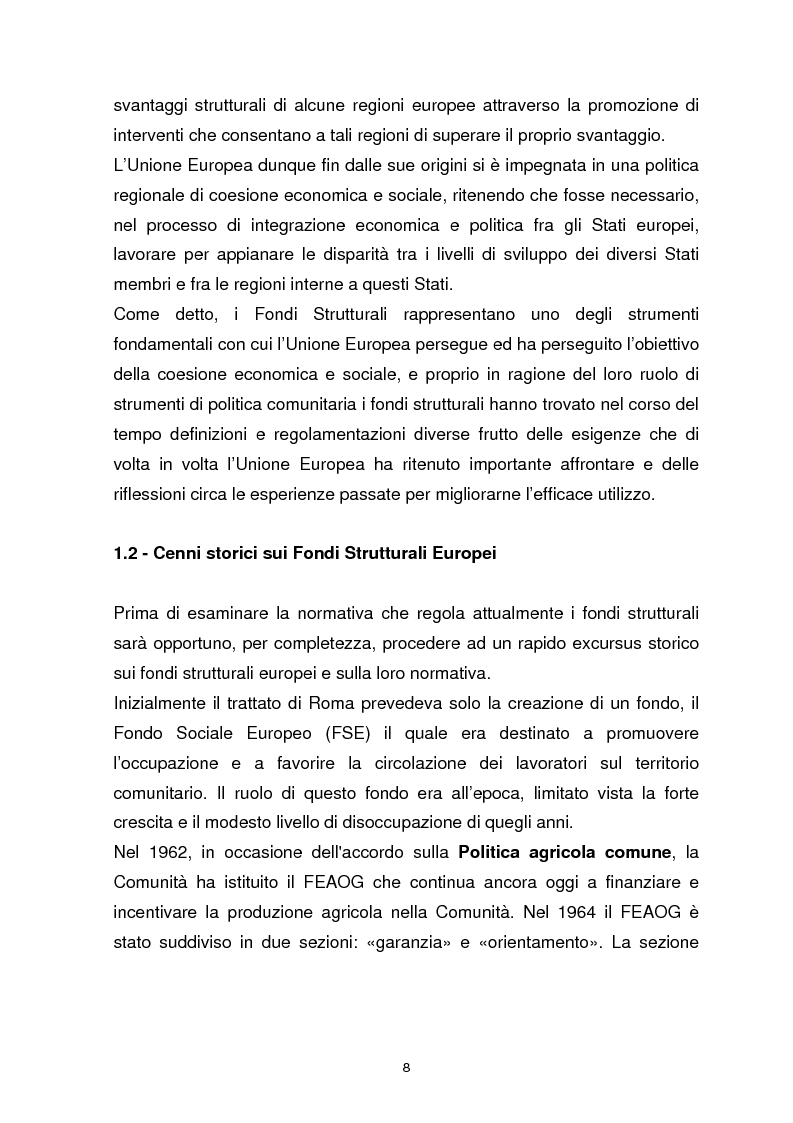 Anteprima della tesi: I Fondi Strutturali Europei. Il Fondo Sociale Europeo nella Regione Abruzzo, Pagina 4