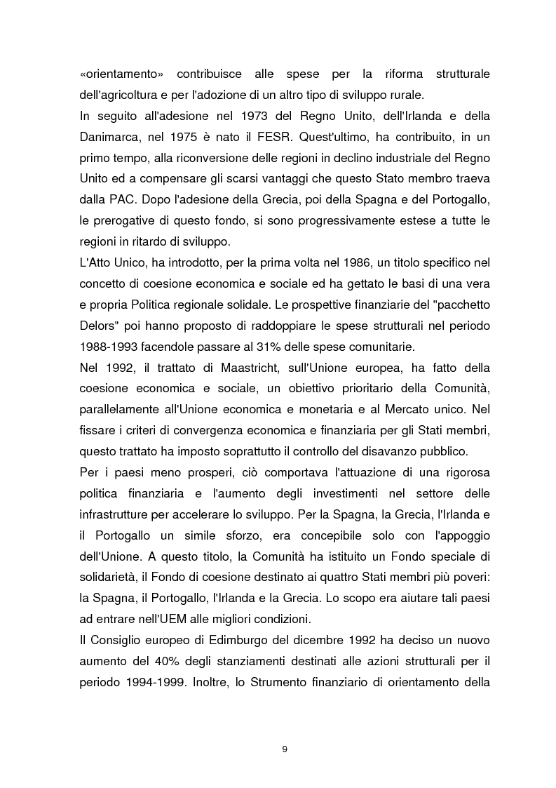 Anteprima della tesi: I Fondi Strutturali Europei. Il Fondo Sociale Europeo nella Regione Abruzzo, Pagina 5