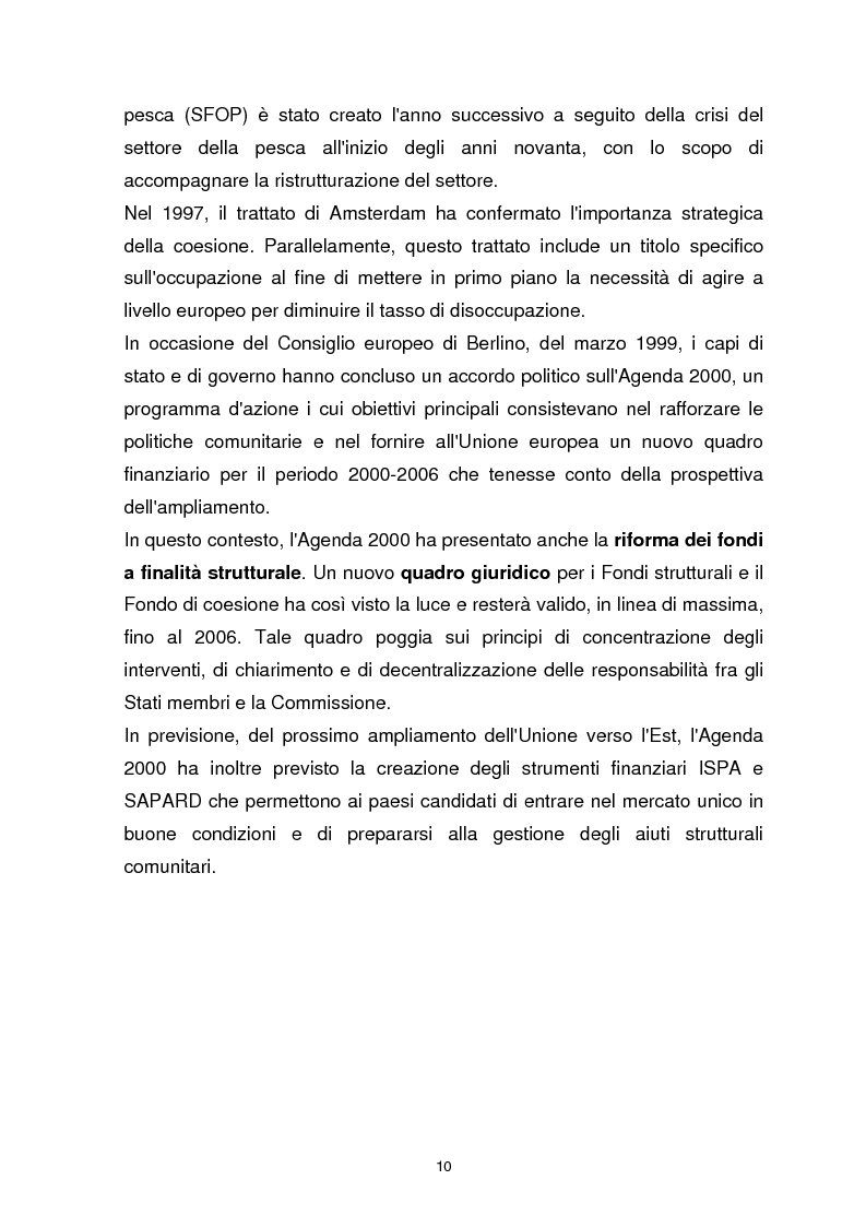 Anteprima della tesi: I Fondi Strutturali Europei. Il Fondo Sociale Europeo nella Regione Abruzzo, Pagina 6