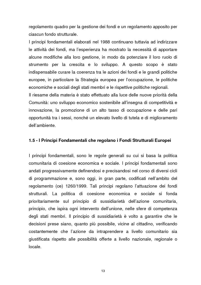 Anteprima della tesi: I Fondi Strutturali Europei. Il Fondo Sociale Europeo nella Regione Abruzzo, Pagina 9
