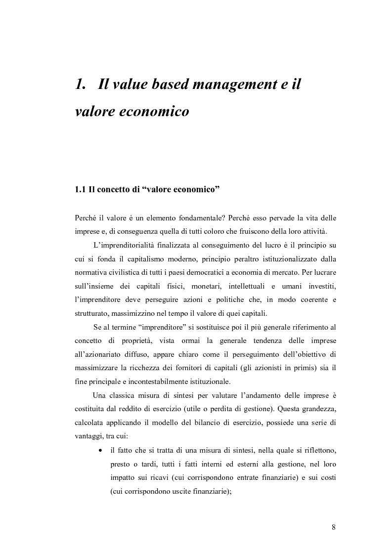 Anteprima della tesi: Riferimenti Teorici e Strumenti alla base del Value-based Management, Pagina 2