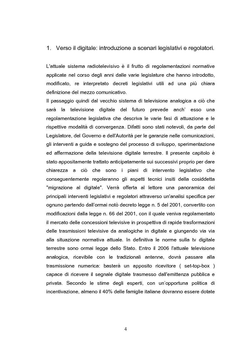 Anteprima della tesi: Forme e scenari futuribili della Televisione Digitale Terrestre, Pagina 4