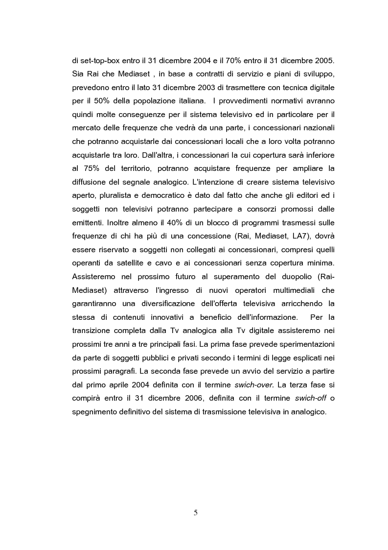 Anteprima della tesi: Forme e scenari futuribili della Televisione Digitale Terrestre, Pagina 5