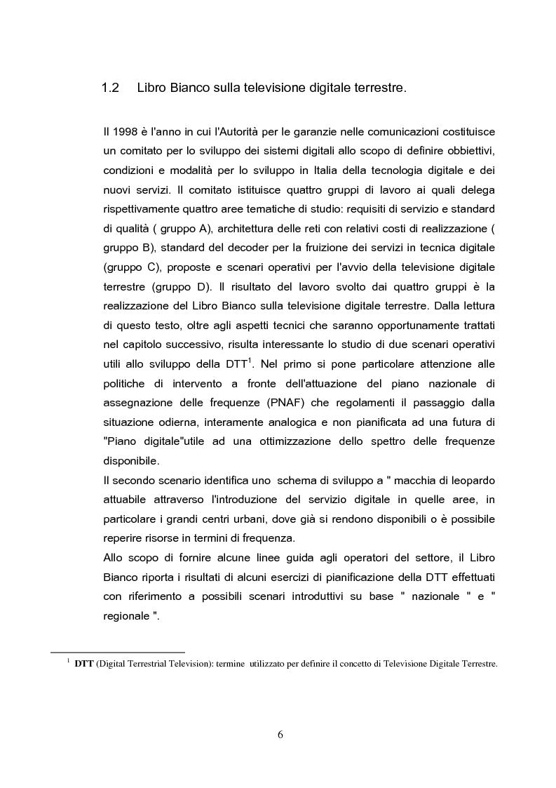 Anteprima della tesi: Forme e scenari futuribili della Televisione Digitale Terrestre, Pagina 6