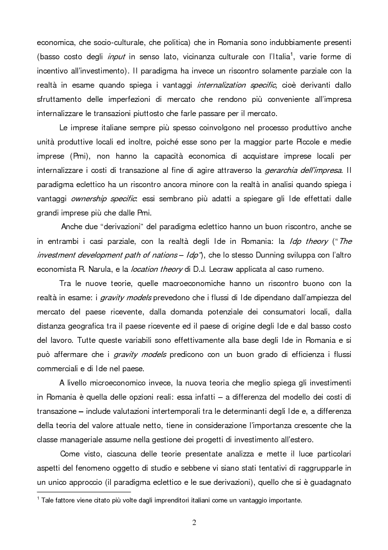 Anteprima della tesi: Gli investimenti diretti esteri in Romania: il ruolo degli investitori italiani, Pagina 2