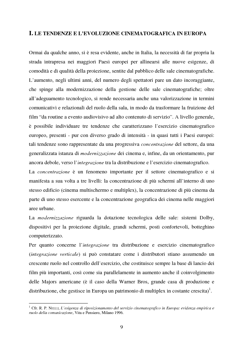 Anteprima della tesi: L'impiego delle nuove tecnologie per la promozione dell'esercizio cinematografico in Europa, Pagina 5