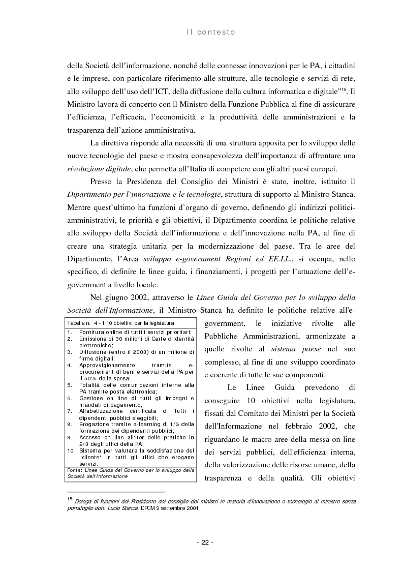Anteprima della tesi: Il ruolo delle regioni nello sviluppo dell'e-government, Pagina 14