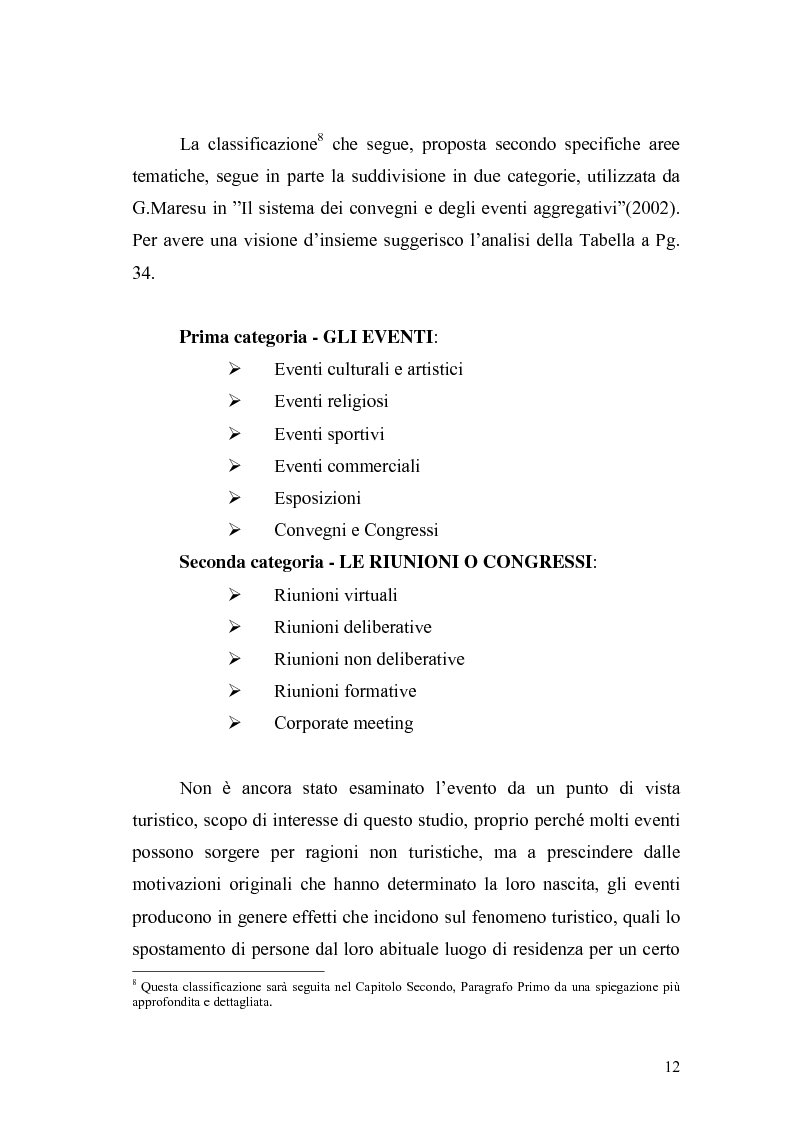 Anteprima della tesi: Eventi e manifestazioni turistiche. Ruolo promozionale e commerciale. Il caso World Travel Market., Pagina 10