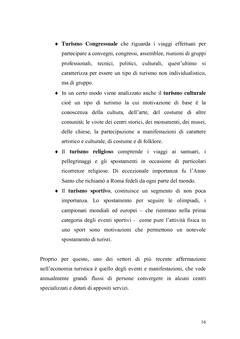 Anteprima della tesi: Eventi e manifestazioni turistiche. Ruolo promozionale e commerciale. Il caso World Travel Market., Pagina 14