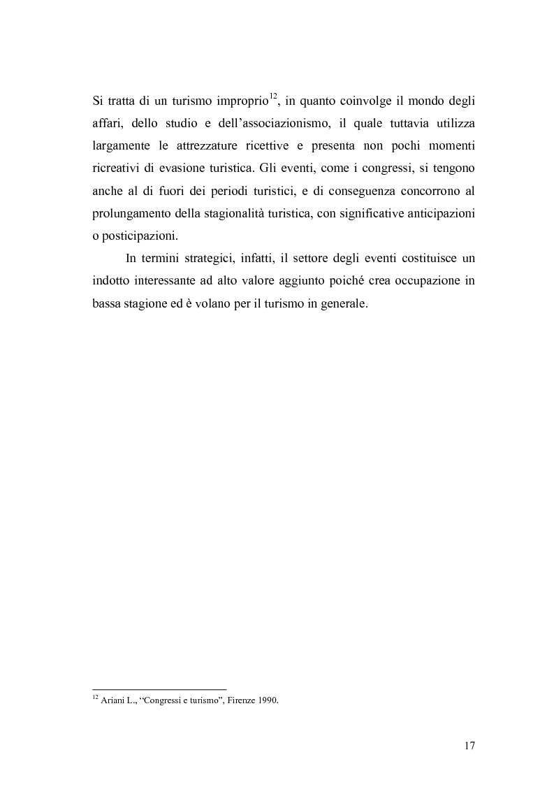 Anteprima della tesi: Eventi e manifestazioni turistiche. Ruolo promozionale e commerciale. Il caso World Travel Market., Pagina 15