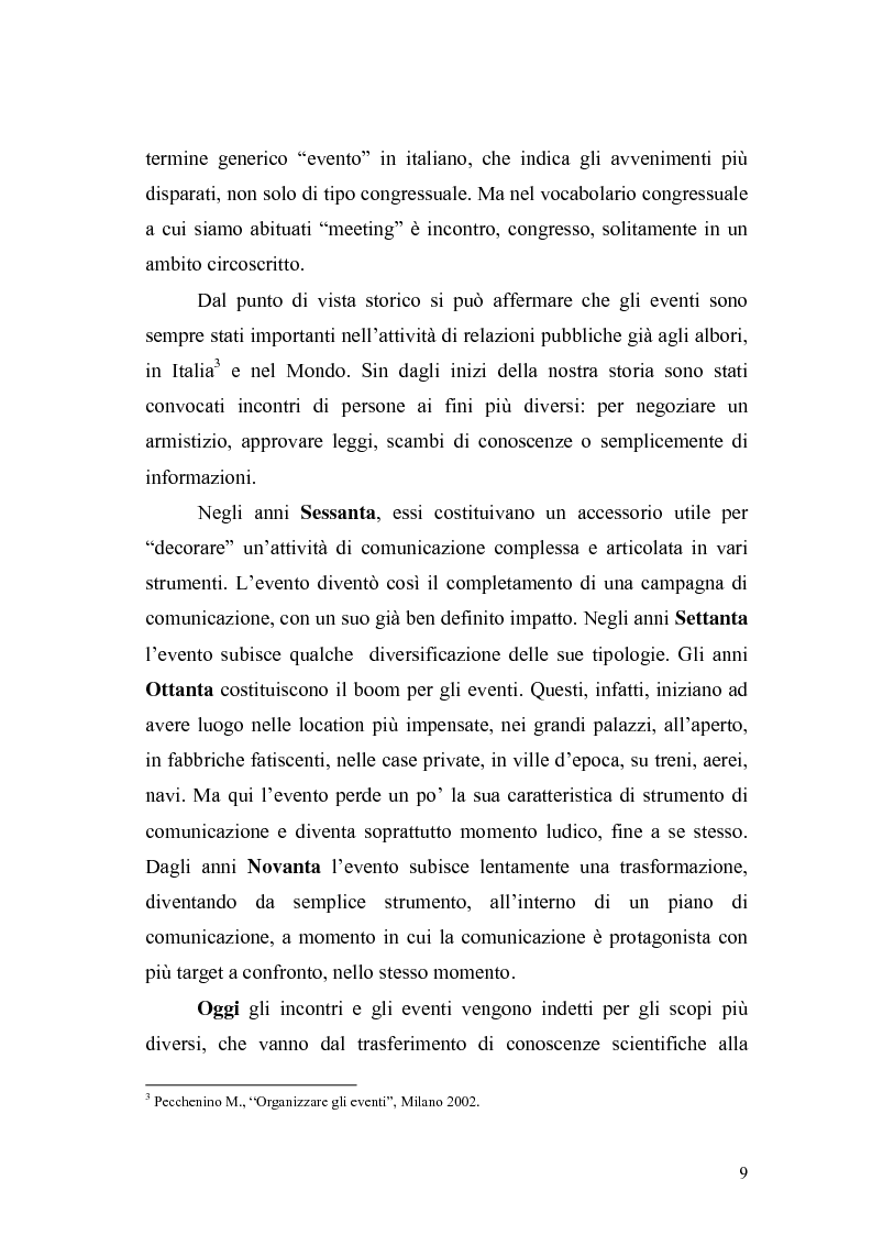 Anteprima della tesi: Eventi e manifestazioni turistiche. Ruolo promozionale e commerciale. Il caso World Travel Market., Pagina 7