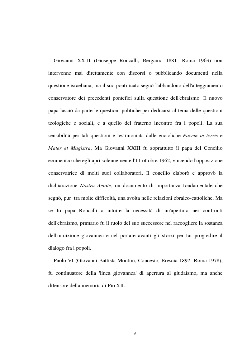 Anteprima della tesi: Il magistero papale sui problemi israeliani, Pagina 3