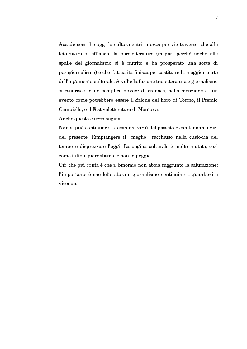 Anteprima della tesi: Giornalismo e letteratura. L'evoluzione della Terza pagina nella storia del Corriere della Sera, Pagina 4