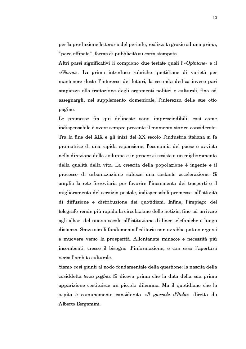 Anteprima della tesi: Giornalismo e letteratura. L'evoluzione della Terza pagina nella storia del Corriere della Sera, Pagina 7