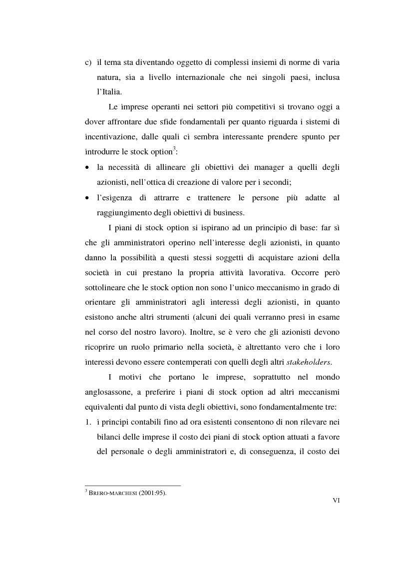 Anteprima della tesi: La contabilizzazione delle stock options, Pagina 2