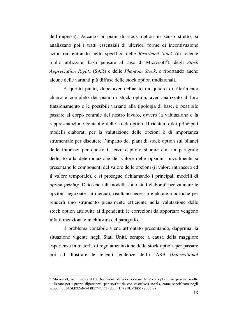 Anteprima della tesi: La contabilizzazione delle stock options, Pagina 5