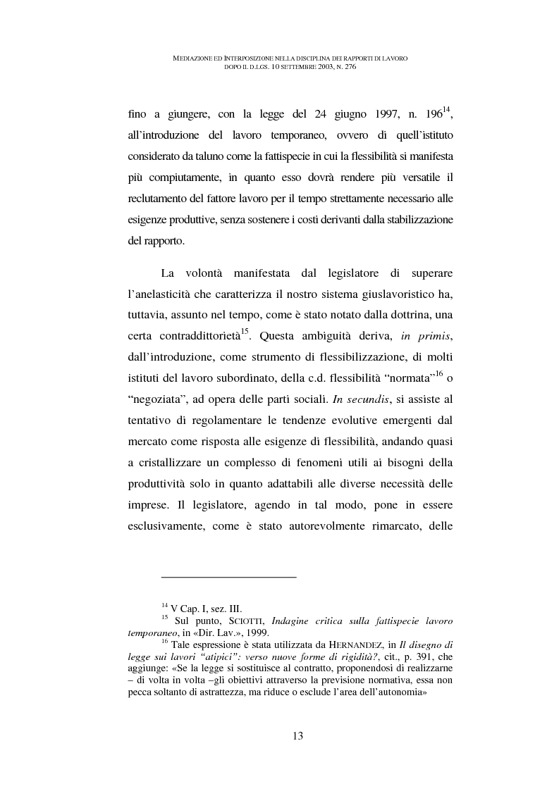 Anteprima della tesi: Mediazione ed interposizione nella disciplina dei rapporti di lavoro dopo il d.lgs. 10 settembre 2003, n. 276, Pagina 8