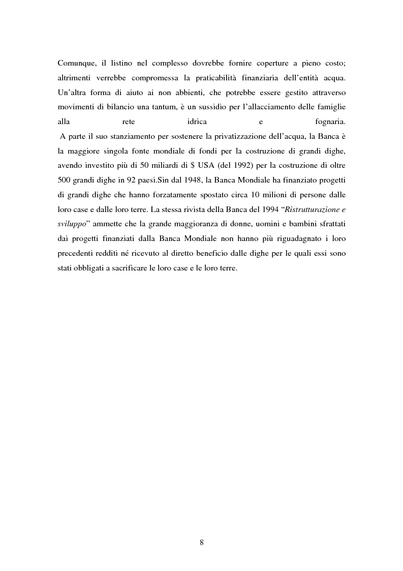 Anteprima della tesi: La gestione dell'acqua e i fallimenti della privatizzazione idrica in alcuni PVS, Pagina 5