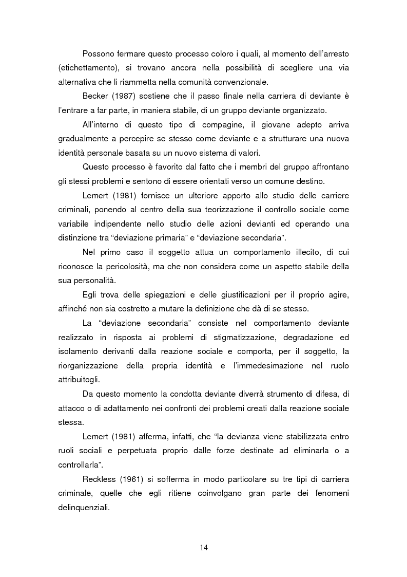 Anteprima della tesi: Trattamento e reinserimento sociale dell'omicida, Pagina 13