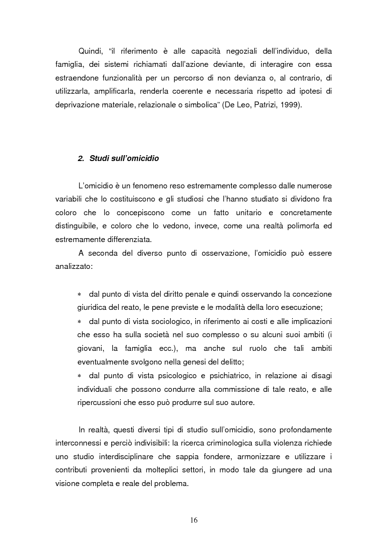 Anteprima della tesi: Trattamento e reinserimento sociale dell'omicida, Pagina 15
