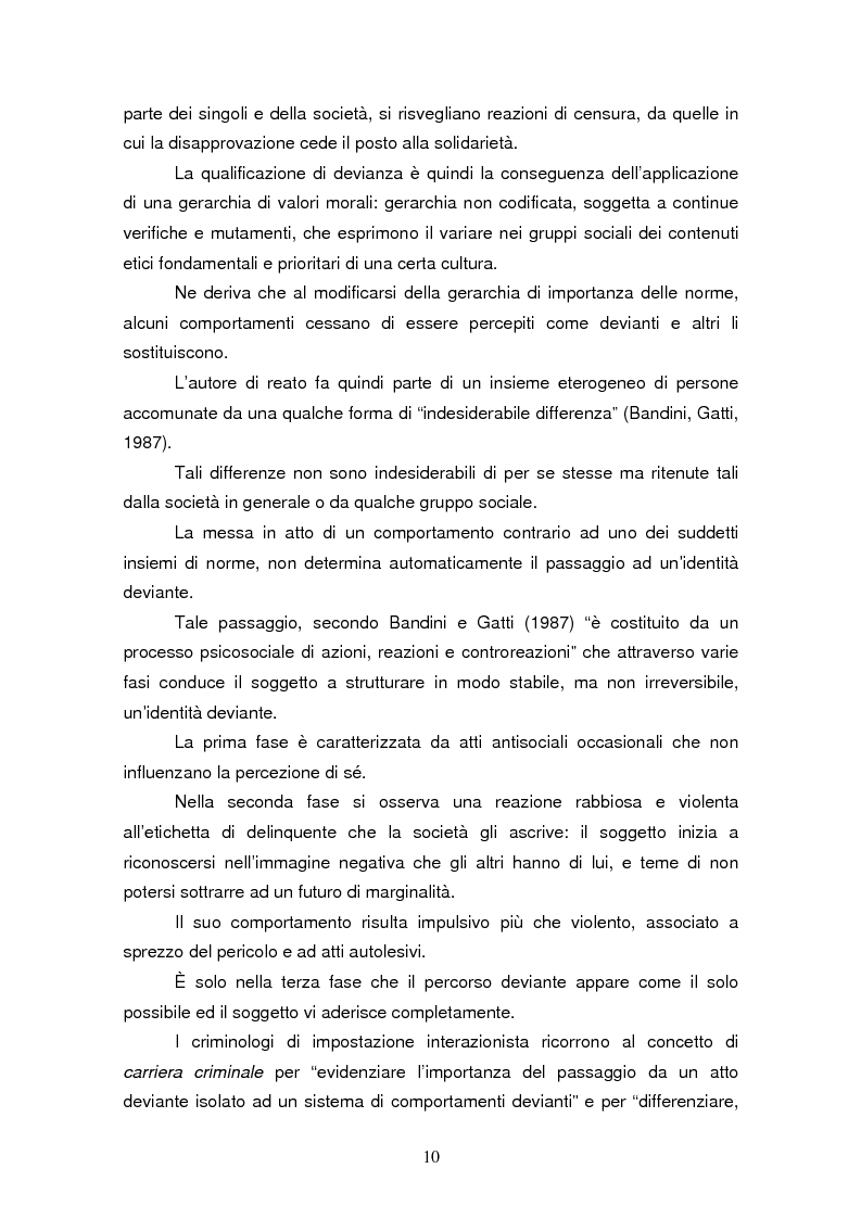 Anteprima della tesi: Trattamento e reinserimento sociale dell'omicida, Pagina 9