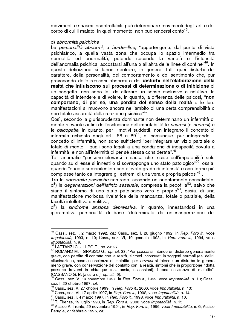 Anteprima della tesi: L'imputabilità e il vizio di mente nel sistema penale, Pagina 10