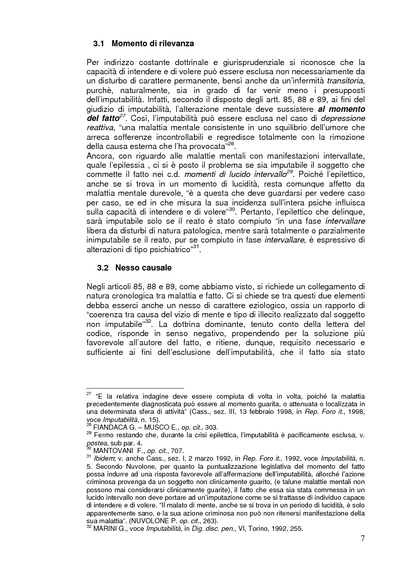 Anteprima della tesi: L'imputabilità e il vizio di mente nel sistema penale, Pagina 7
